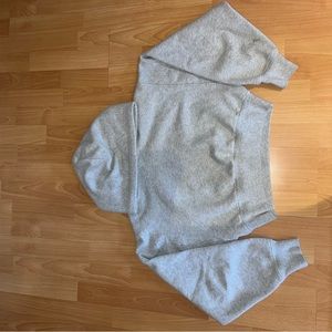 TNA cozy fit grey cropped hoodie